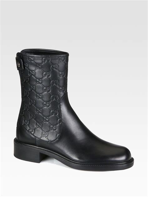 black leather gucci|gucci black leather boots.